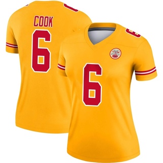Legend Bryan Cook Women's Kansas City Chiefs Inverted Jersey - Gold