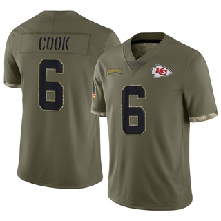 Limited Bryan Cook Youth Kansas City Chiefs 2022 Salute To Service Jersey - Olive