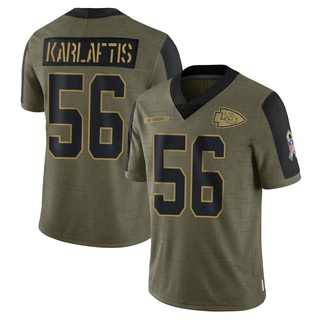 Limited George Karlaftis Men's Kansas City Chiefs 2021 Salute To Service Jersey - Olive