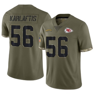 Limited George Karlaftis Men's Kansas City Chiefs 2022 Salute To Service Jersey - Olive