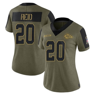 Limited Justin Reid Women's Kansas City Chiefs 2021 Salute To Service Jersey - Olive