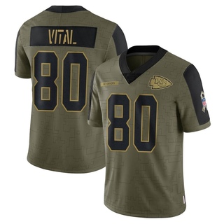 Limited Mark Vital Youth Kansas City Chiefs 2021 Salute To Service Jersey - Olive