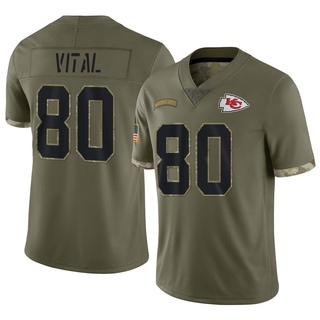 Limited Mark Vital Youth Kansas City Chiefs 2022 Salute To Service Jersey - Olive