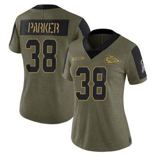 Limited Ron Parker Women's Kansas City Chiefs 2021 Salute To Service Jersey - Olive