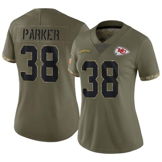 Limited Ron Parker Women's Kansas City Chiefs 2022 Salute To Service Jersey - Olive