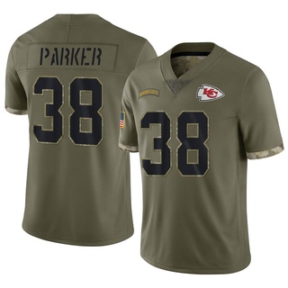 Limited Ron Parker Youth Kansas City Chiefs 2022 Salute To Service Jersey - Olive