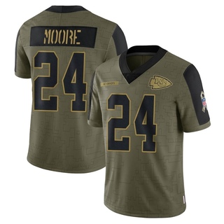 Limited Skyy Moore Men's Kansas City Chiefs 2021 Salute To Service Jersey - Olive