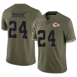Limited Skyy Moore Men's Kansas City Chiefs 2022 Salute To Service Jersey - Olive