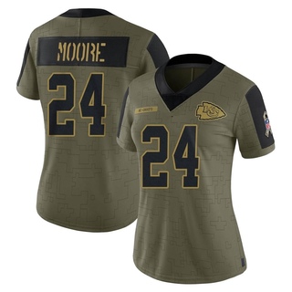 Limited Skyy Moore Women's Kansas City Chiefs 2021 Salute To Service Jersey - Olive