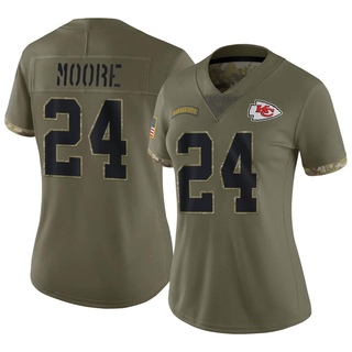 Limited Skyy Moore Women's Kansas City Chiefs 2022 Salute To Service Jersey - Olive