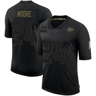 Limited Skyy Moore Youth Kansas City Chiefs 2020 Salute To Service Jersey - Black